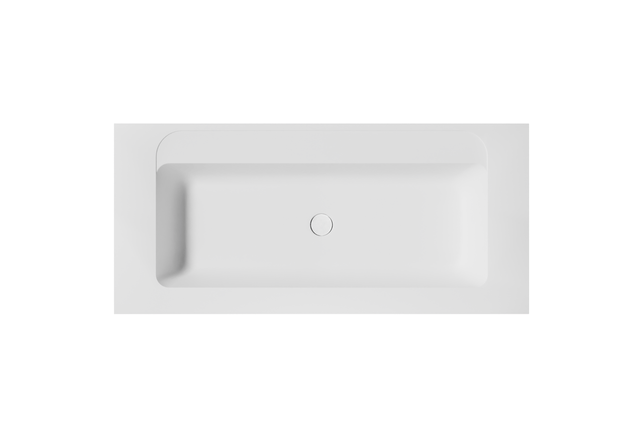 Balmani Tablo Strada lavabo simple Marbre composite blanc (mat) 120 x 55 cm