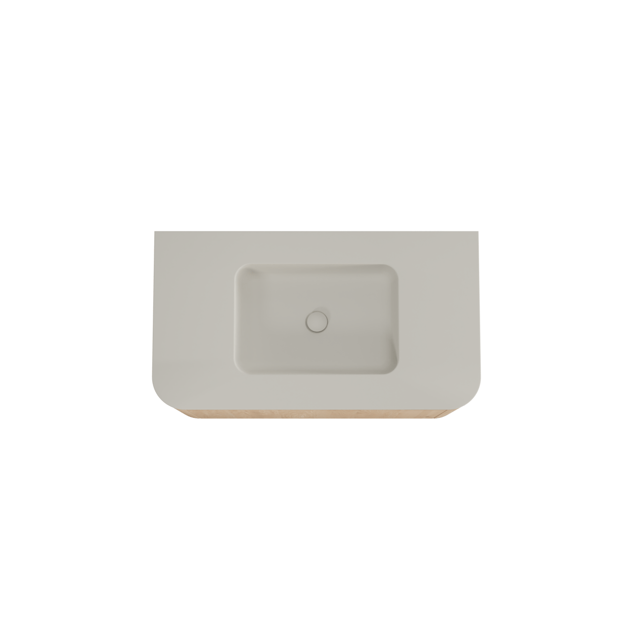 Balmani Moon hängendes Möbelstück Set: 100 x 55 cm, Naturbelassene Eiche, mit Moon Einzelwaschtisch, Top Solid Seidengrau