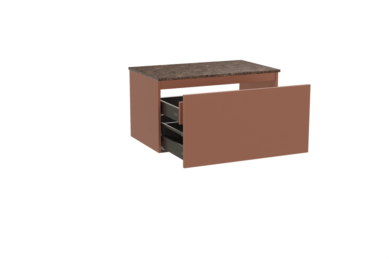 Balmani Sfera meuble salle de bains suspendu 90 x 55 cm cotto avec Stretto tablette simple en marbre dark emperador