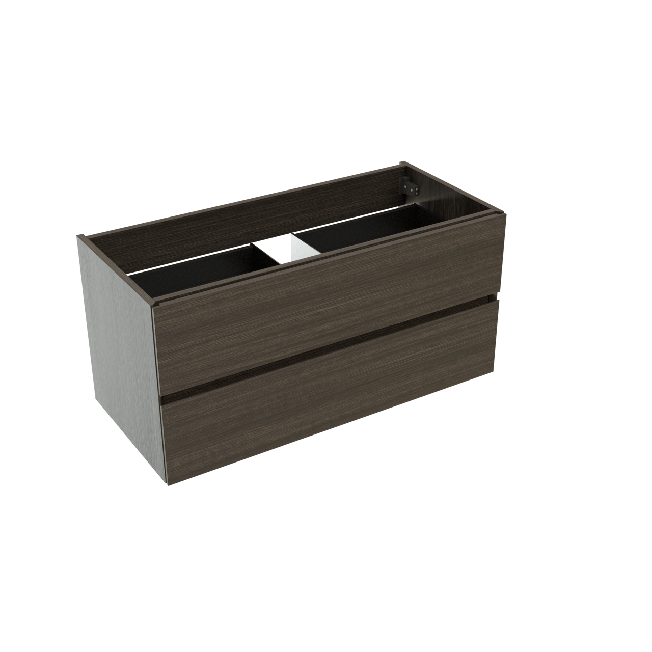 Storke Edge zwevende wastafelonderkast 100 x 46 cm donkere eiken 2 lades