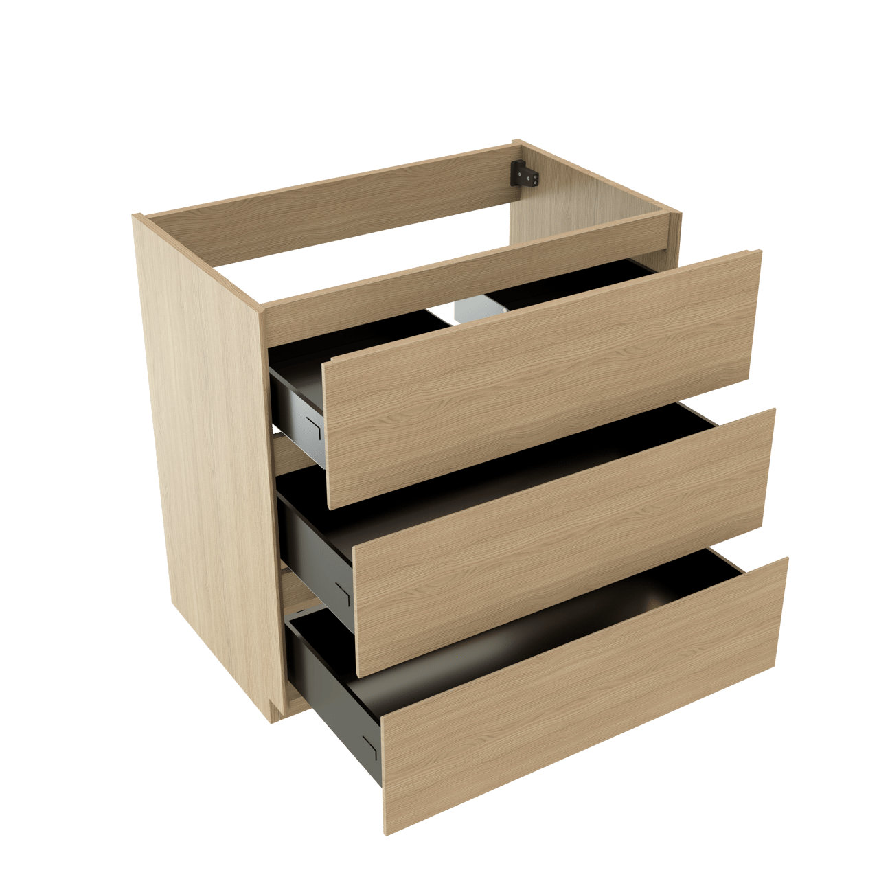 Storke Edge stehender Bad-Unterschrank, 85 x 52 cm, Eiche Natur, 3 Schubladen