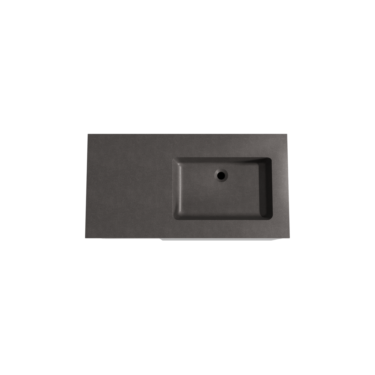 Storke Edge zwevend badmeubel 100 x 52 cm hoogglans wit met Scuro asymmetrisch rechtse wastafel in kwarts mat zwart