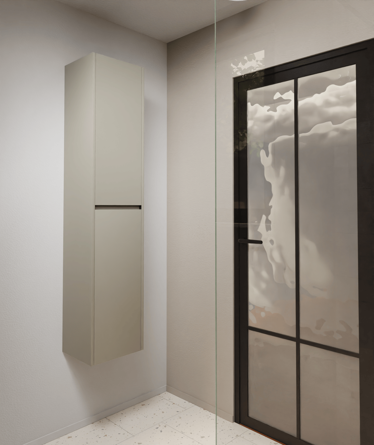 Storke Seda zwevend badkamerkast zijdegrijs 40 x 35 x 170 cm