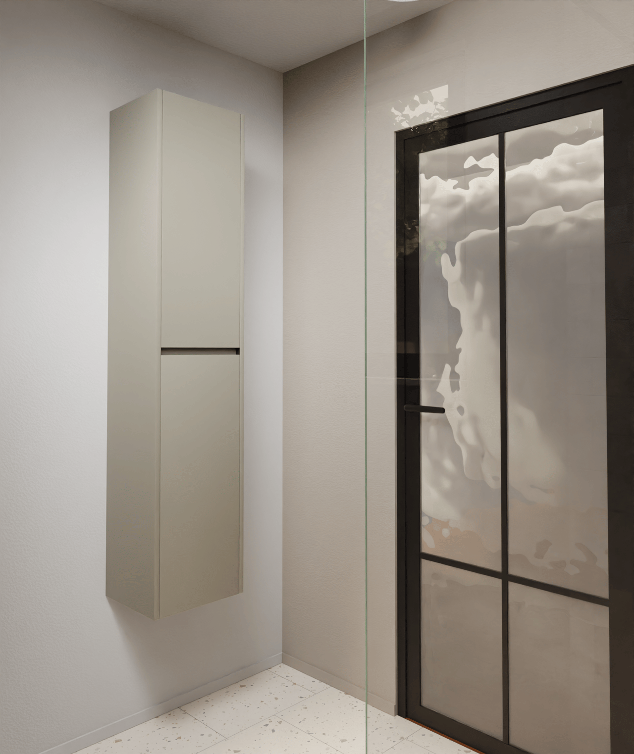 Storke Seda zwevend badkamerkast zijdegrijs 40 x 35 x 170 cm