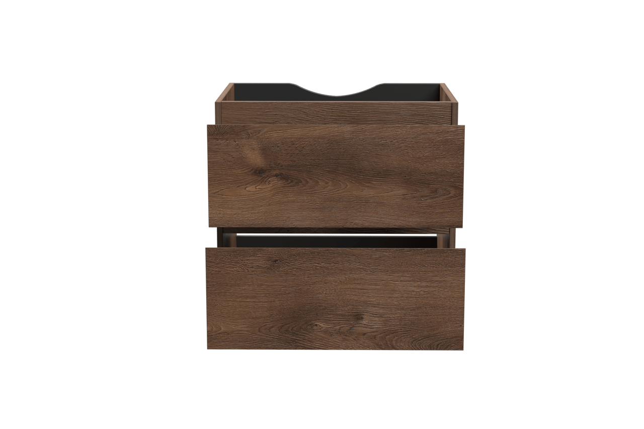 Linie Lado zwevende wastafelonderkast 60 x 46 cm bruine eik 2 lades