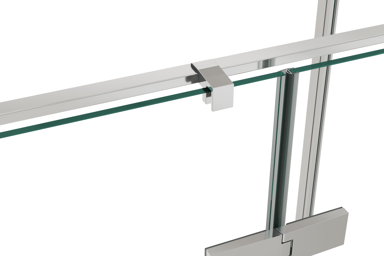 Luca Varess Nona douchehoek met draaideur en 2 vaste zijwanden 90 x 140 cm helder glas glanzend chroom profiel