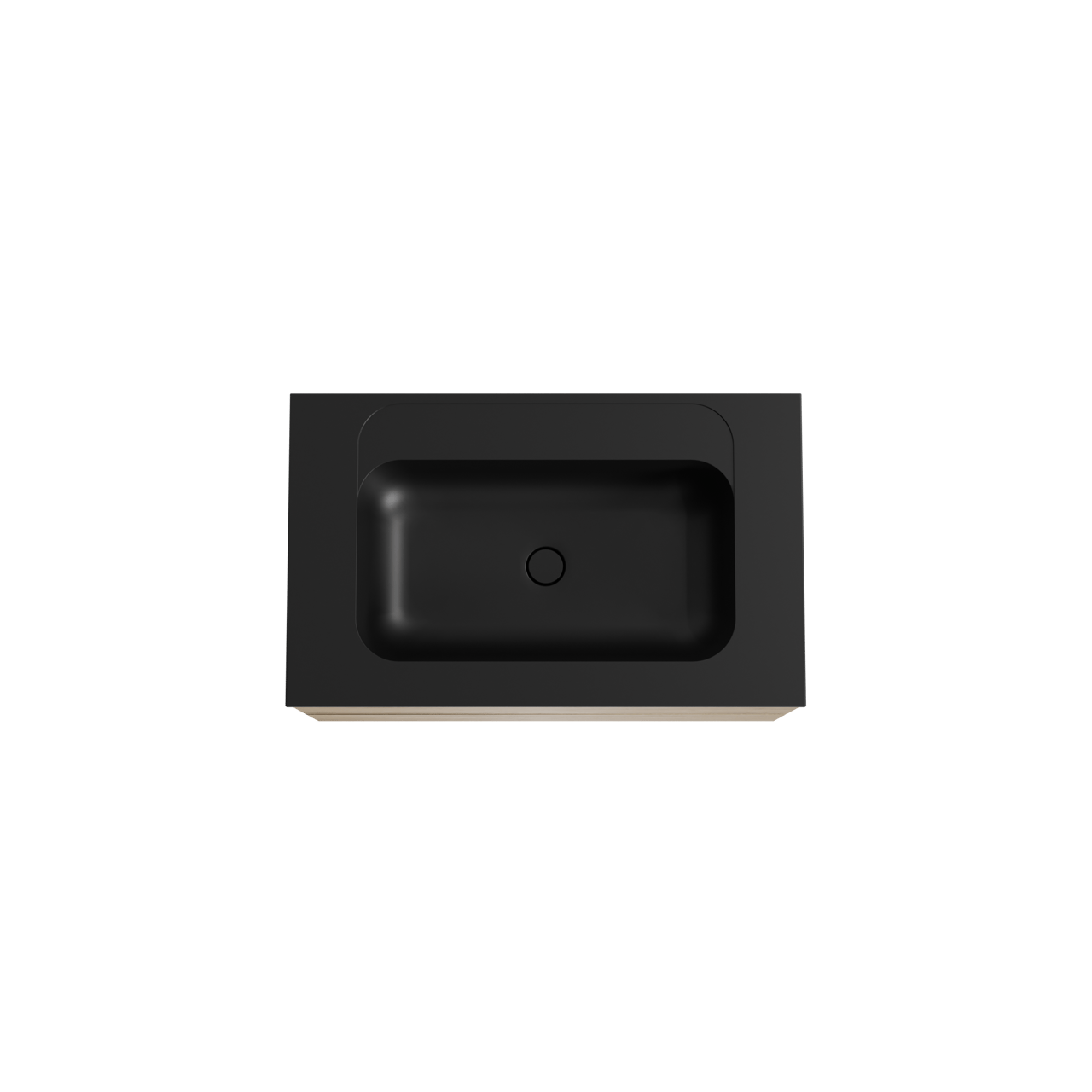 Balmani Mitra hängendes Möbelstück Set: 90 x 55 cm, Rohe Eiche, mit Tablo Strada Einzelwaschtisch, Marmorkomposit Schwarz matt