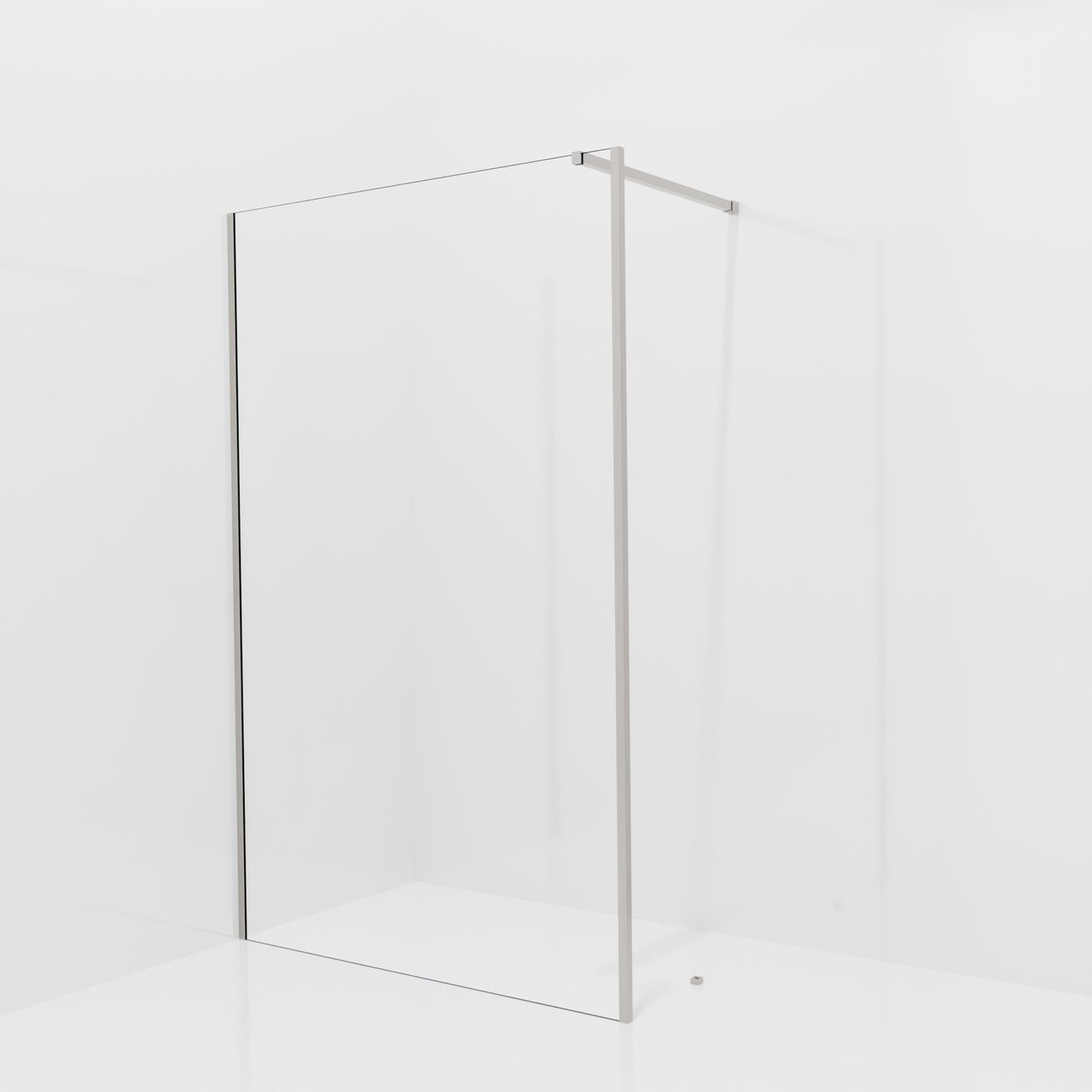 Balmani Modular Walk-In Dusche mit fester Seitenwand: 130 x 200 cm, Klarglas, inklusive Coating, Profil Brushed Inox