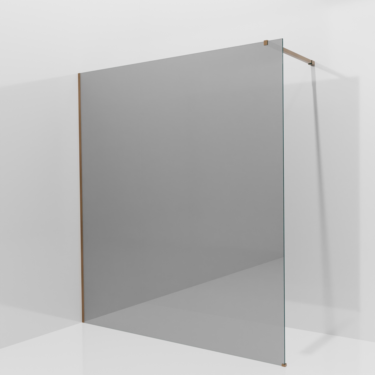 Balmani Modular douche à l'italienne: 180 x 200 cm, Miroir Reflex, avec coating, Profil Brushed Rosegold