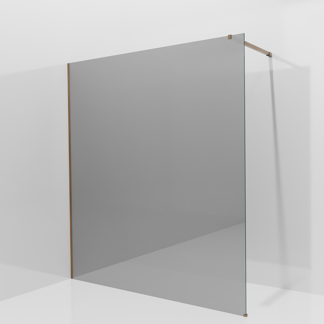 Balmani Modular douche à l'italienne: 180 x 200 cm, Verre miroir reflex, avec coating, Profil Brushed Rosegold