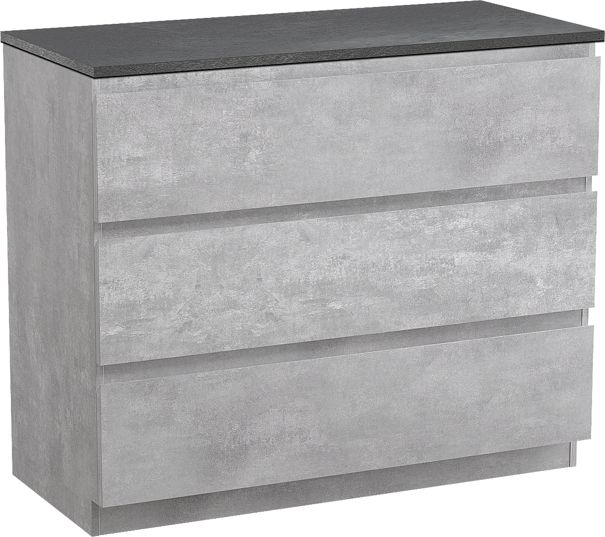 Linie Lado staand badmeubel 100 x 46 cm beton donkergrijs met Lado enkel of dubbel wastafelblad in melamine grijze leisteen