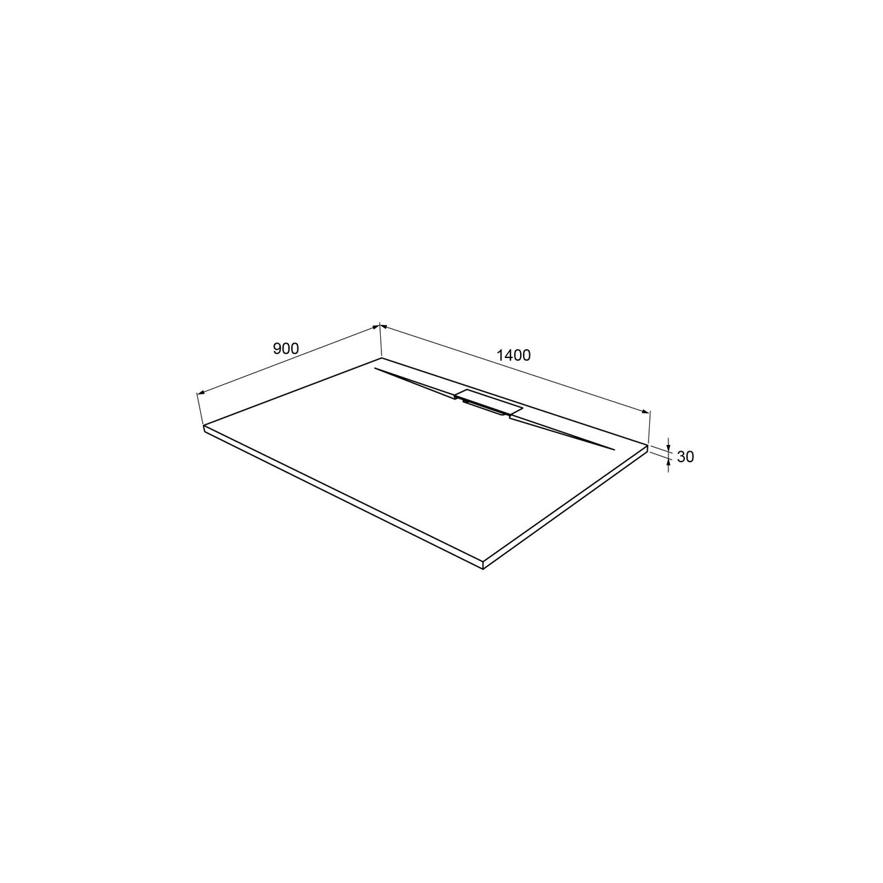 Balmani Juno receveur de douche 140 x 90 cm marbre composite gris graphite structure en ardoise