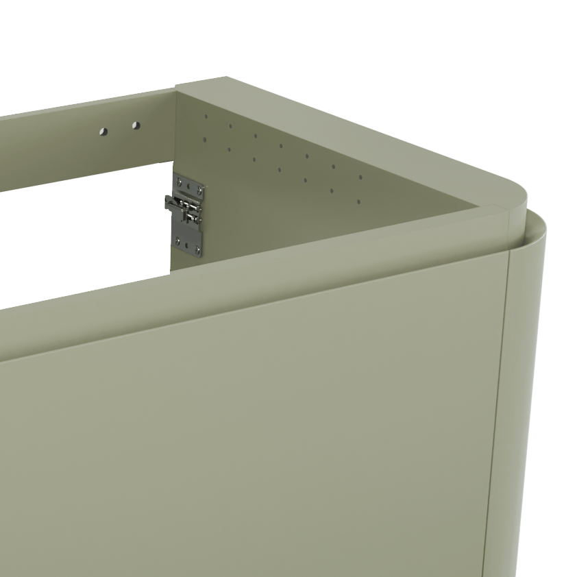 Balmani Moon hängender Waschbeckenunterschrank: 100 x 55 cm, Salbei Grün, 2 Schubladen