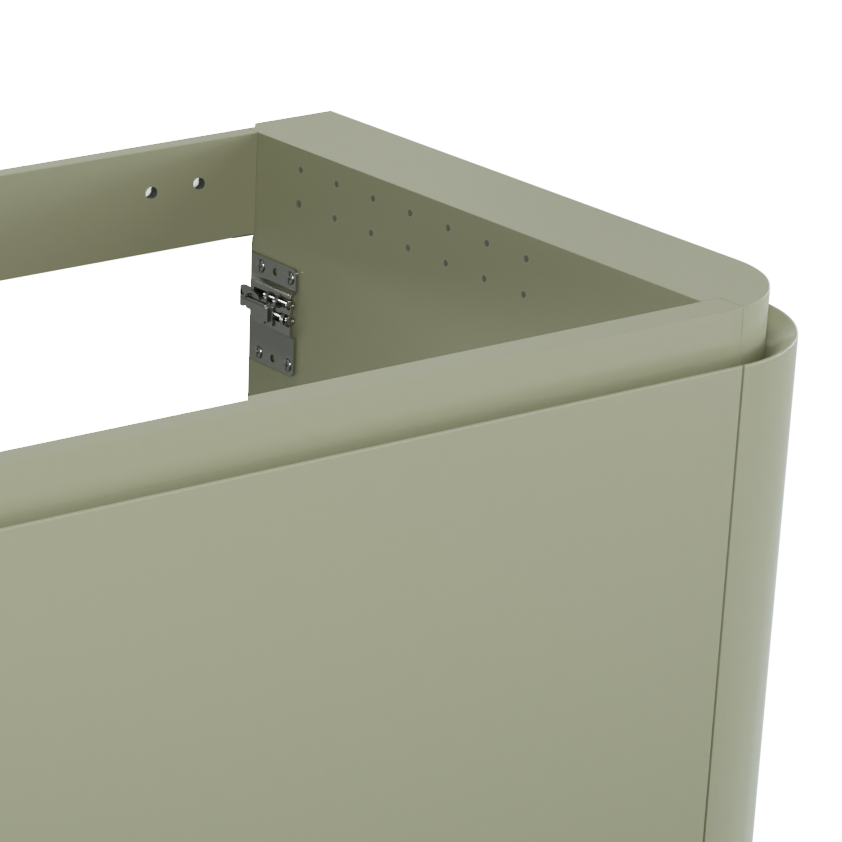 Balmani Moon hängender Waschbeckenunterschrank: 160 x 55 cm, Salbei Grün, 4 Schubladen