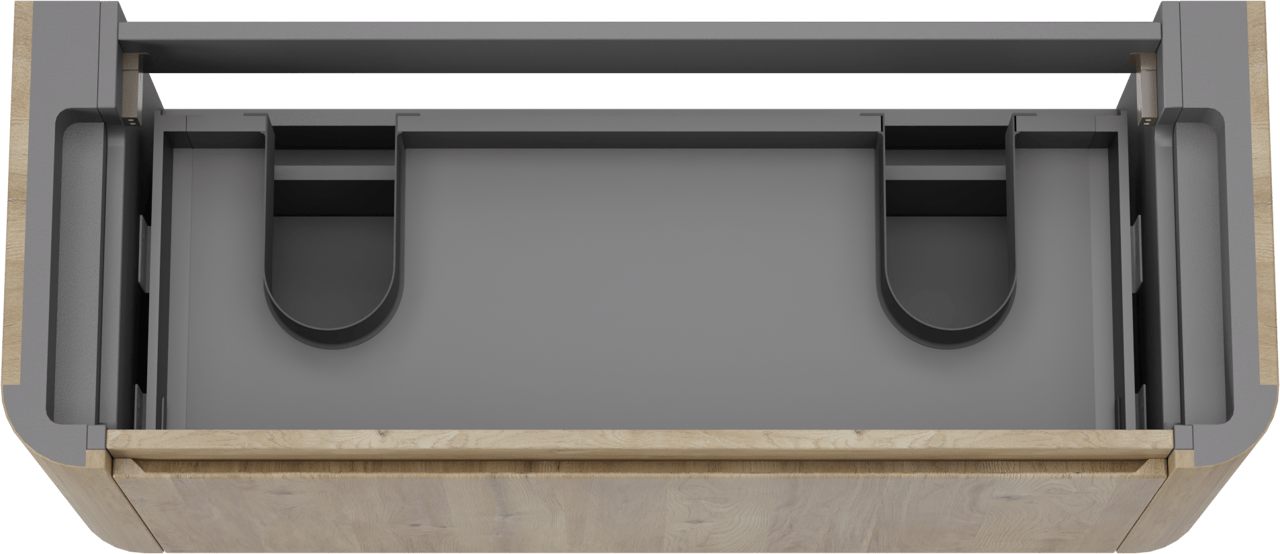 Storke Soft zwevende wastafelonderkast 120 x 46 cm Ruwe eik 2 lades