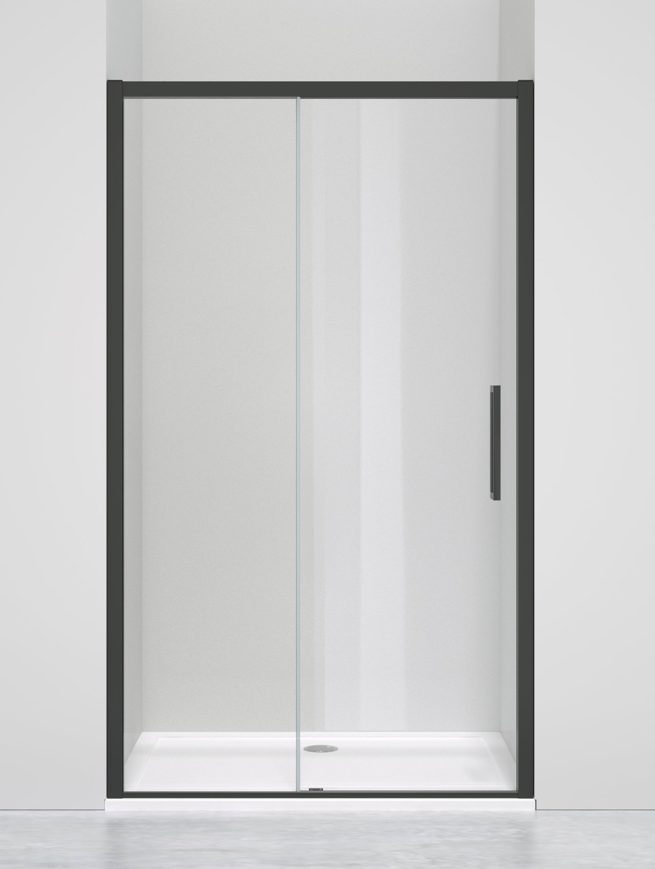 Luca Varess Senses porte coulissante 120 x 200 cm verre transparent profil noir mat