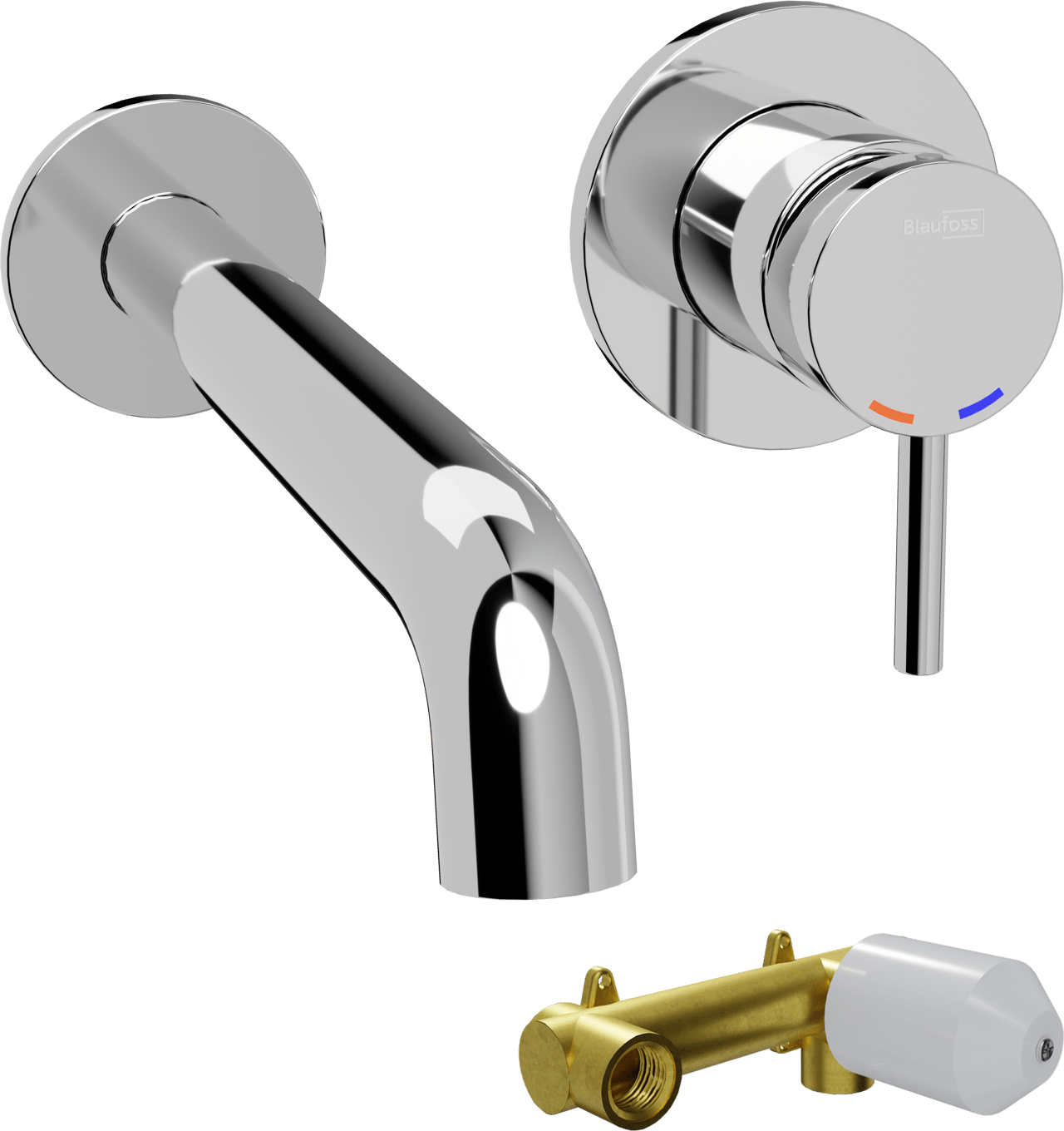 Blaufoss Round robinet de lavabo, élément encastré inclus