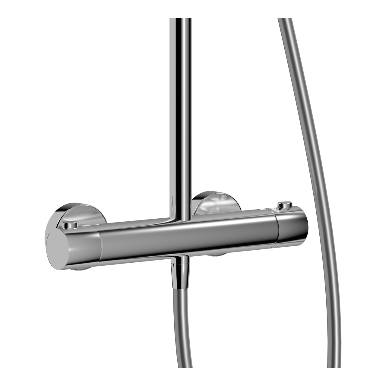 Linie Neptunus Regendusche Duschsystem mit Thermostatbatterie: Wandmontage, Chrom