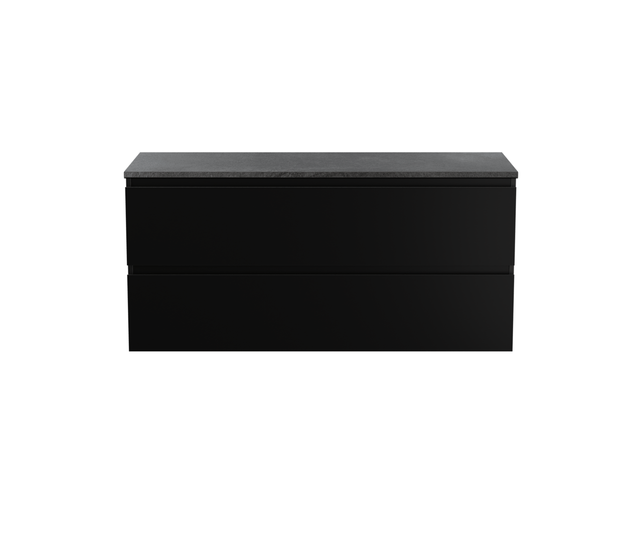 Linie Lado meuble salle de bains suspendu 120 x 46 cm noir mat avec Lado tablette simple ou double en mélaminé ardoise gris