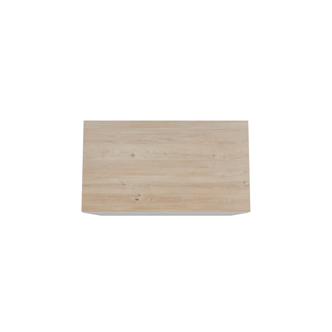 Storke Edge freistehendes Möbelstück Set: 95 x 52 cm, Weiß glänzend, mit Panton Einzel Waschtischplatte, Melamin Rohe Eiche