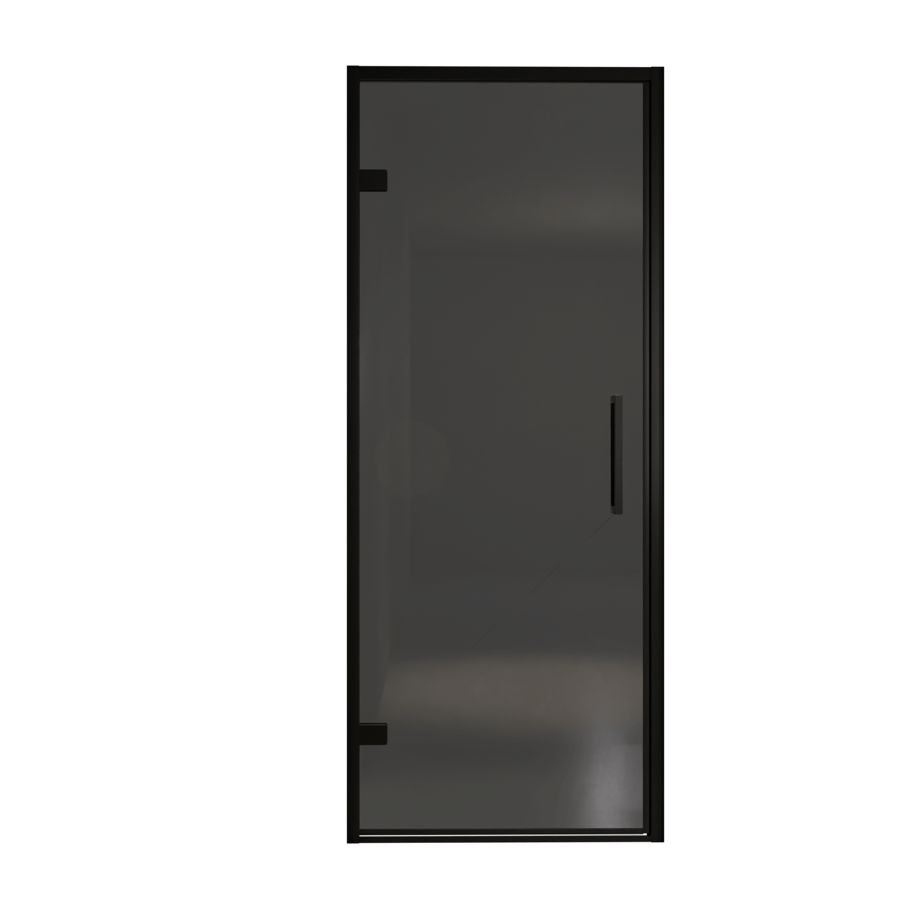 Balmani Senses Design Dusche Drehtür, Links, 90 cm x 210 cm, Rauchglas, Profil Schwarz