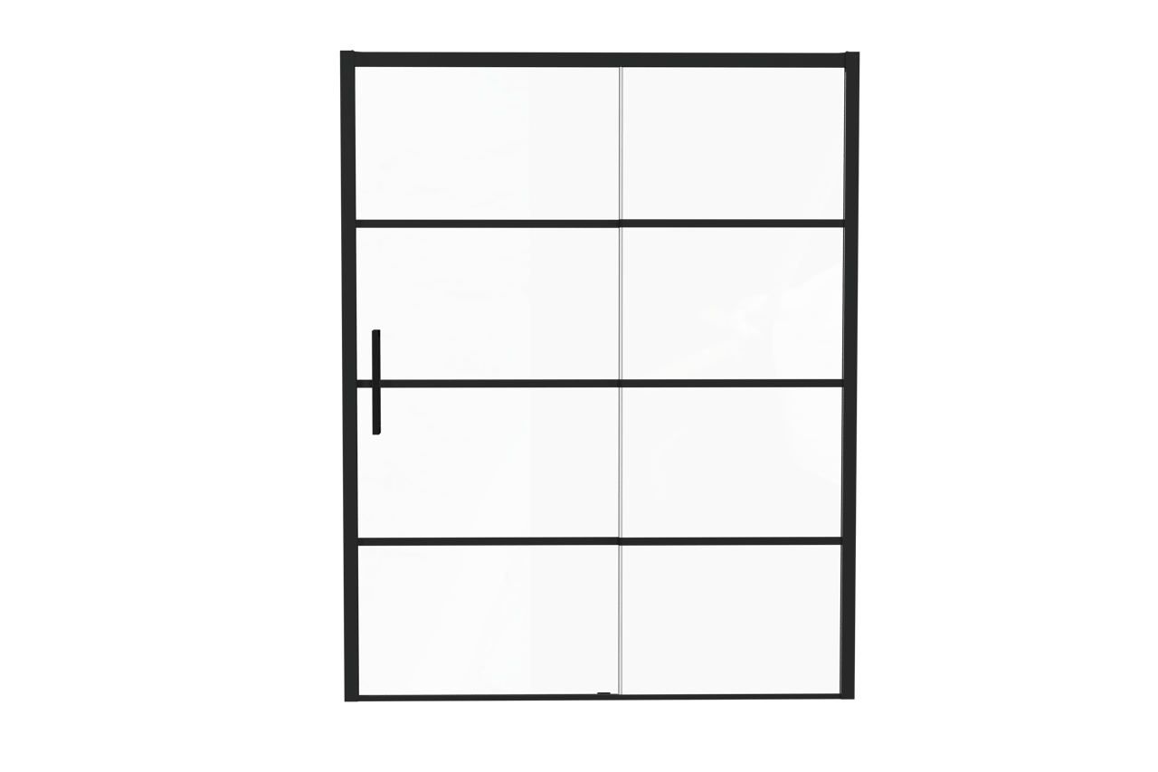 Luca Varess Senses rechtse douche schuifdeur 160 x 200 cm Lined glas mat zwart profiel