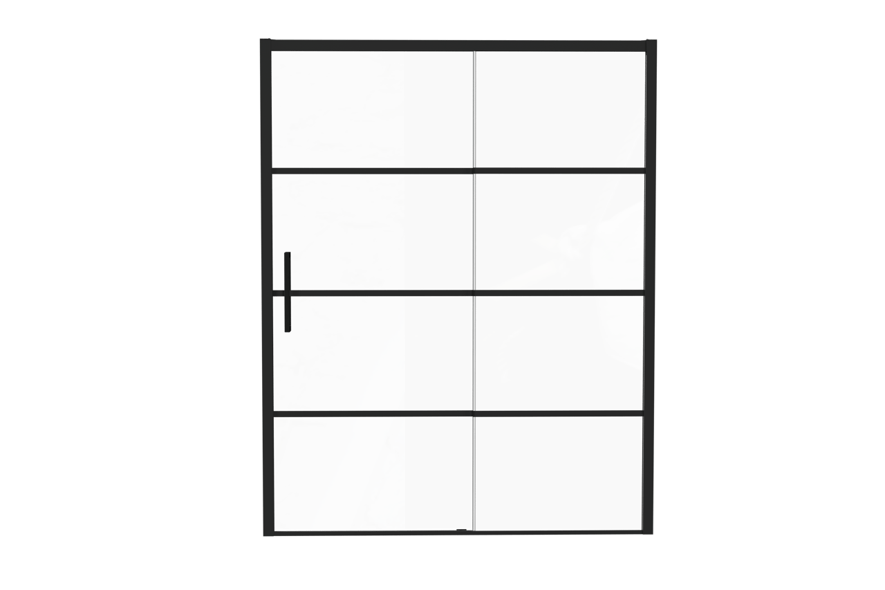 Luca Varess Senses rechtse douche schuifdeur 160 x 200 cm Lined glas mat zwart profiel