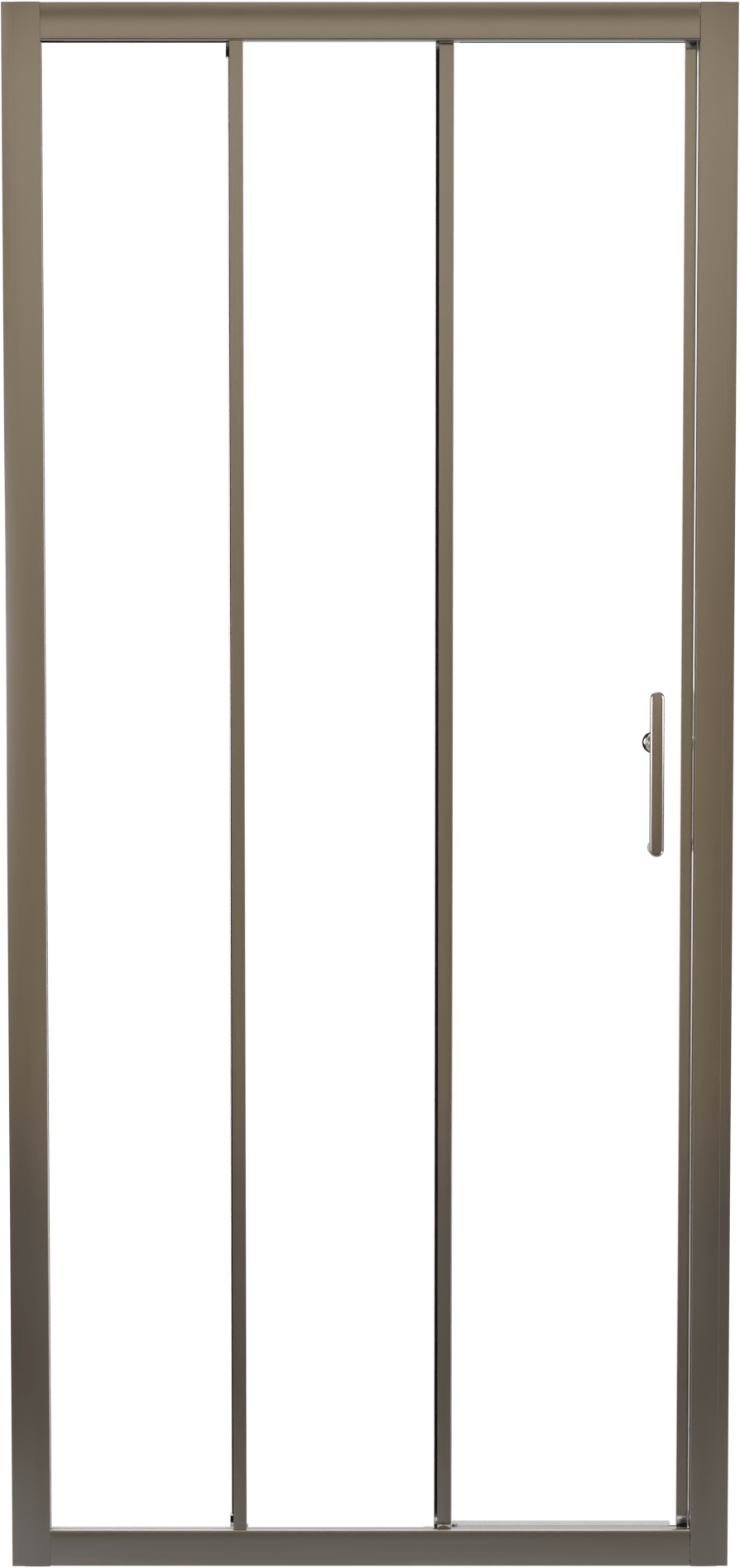 Linie Cadiz driedelige douche schuifdeur 90 cm x 190 cm Helder glas Brushed Chrome profiel