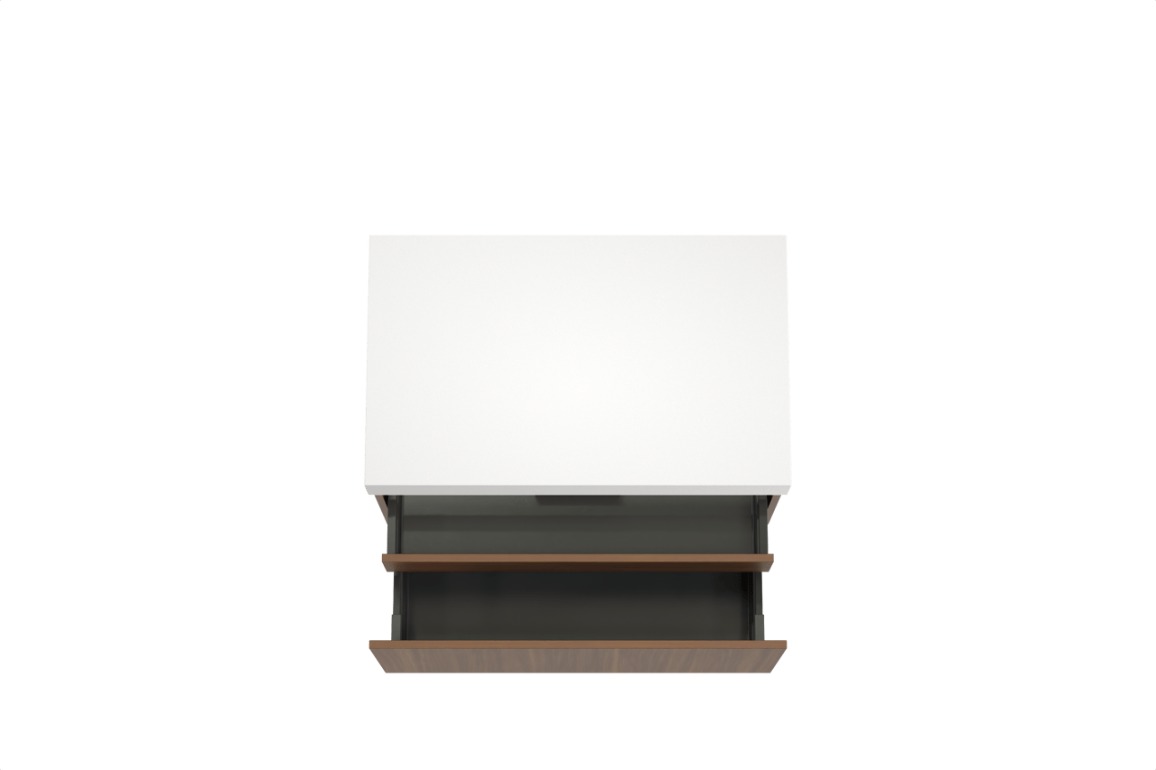 Balmani Sfera hängendes Möbelstück Set: 90 x 55 cm, Amerikanischer Nussbaum, mit Dominus Einzel Waschtischplatte, Solid Surface Weiß matt