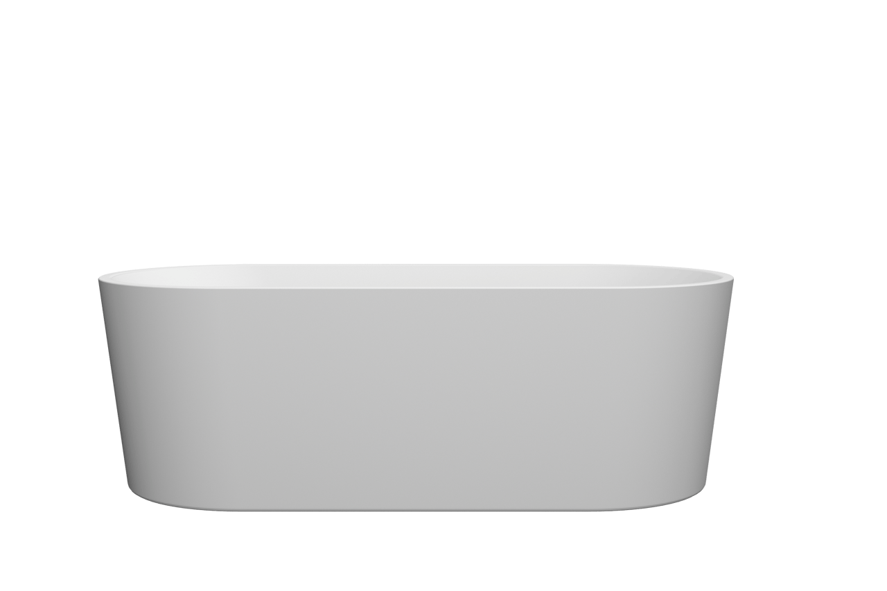 Linie Paulo Ovale Freistehende Badewanne: 177,5 x 80 cm, Acryl, Weiß matt