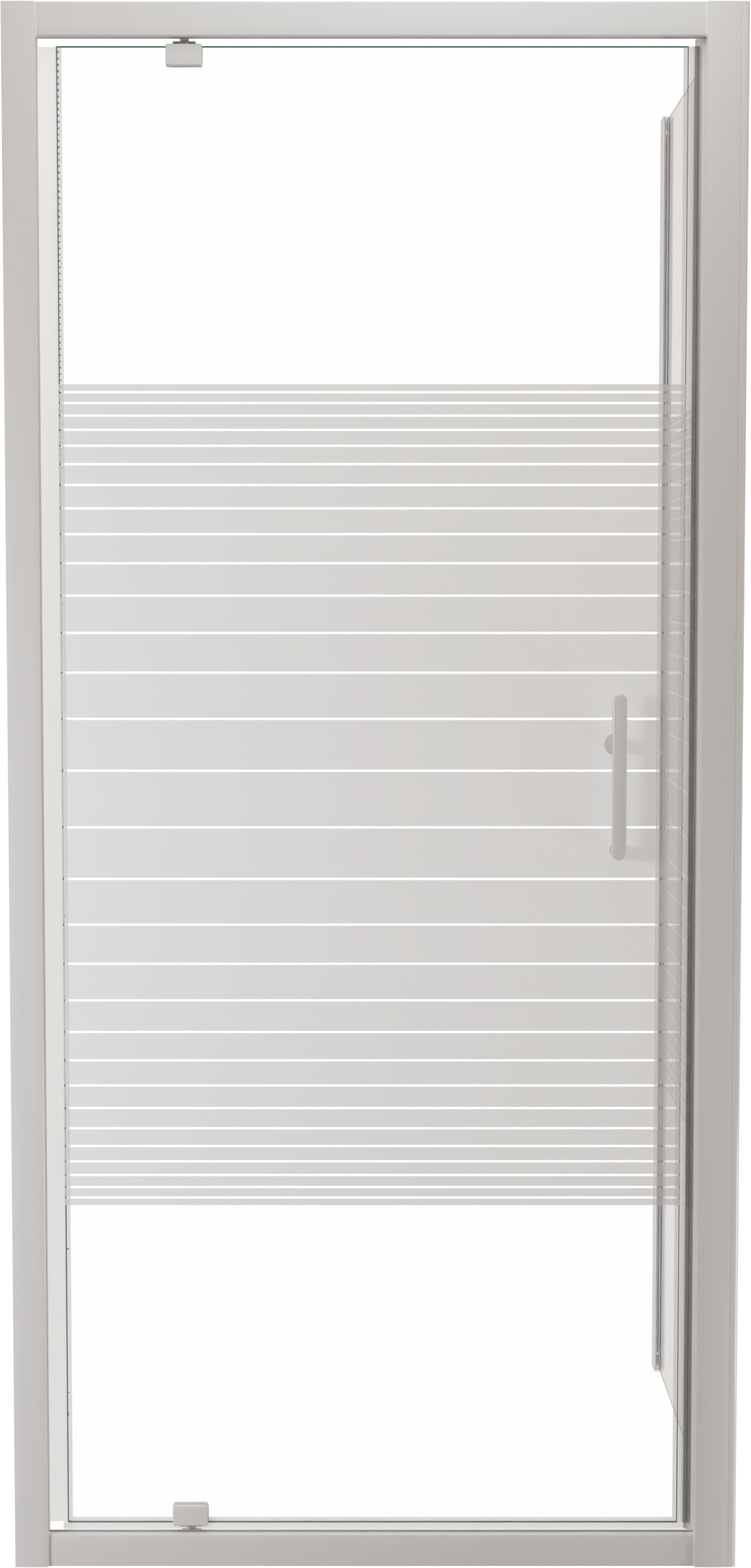 SanyOne Anton paroi de douche avec porte pivotante et paroi latérale fixe, 90 x 90 cm, verre à rayures, profil blanc