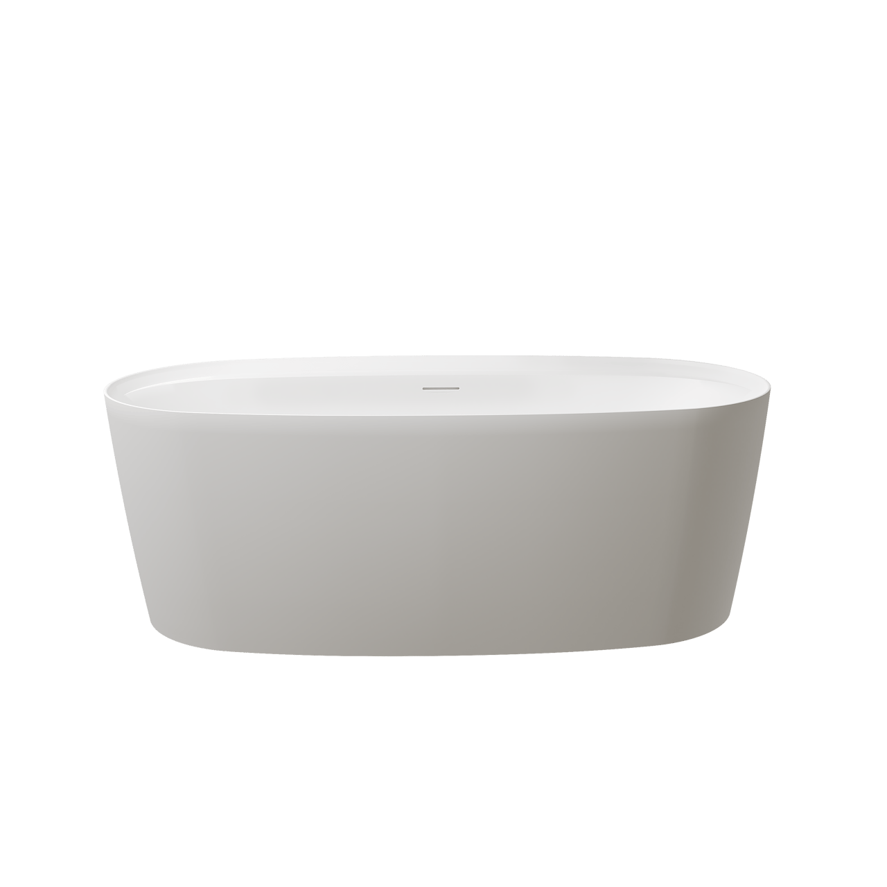 Luca Varess Sutilo ovaal vrijstaand bad 160 x 75 cm acryl mat wit met geïntegreerde legplank