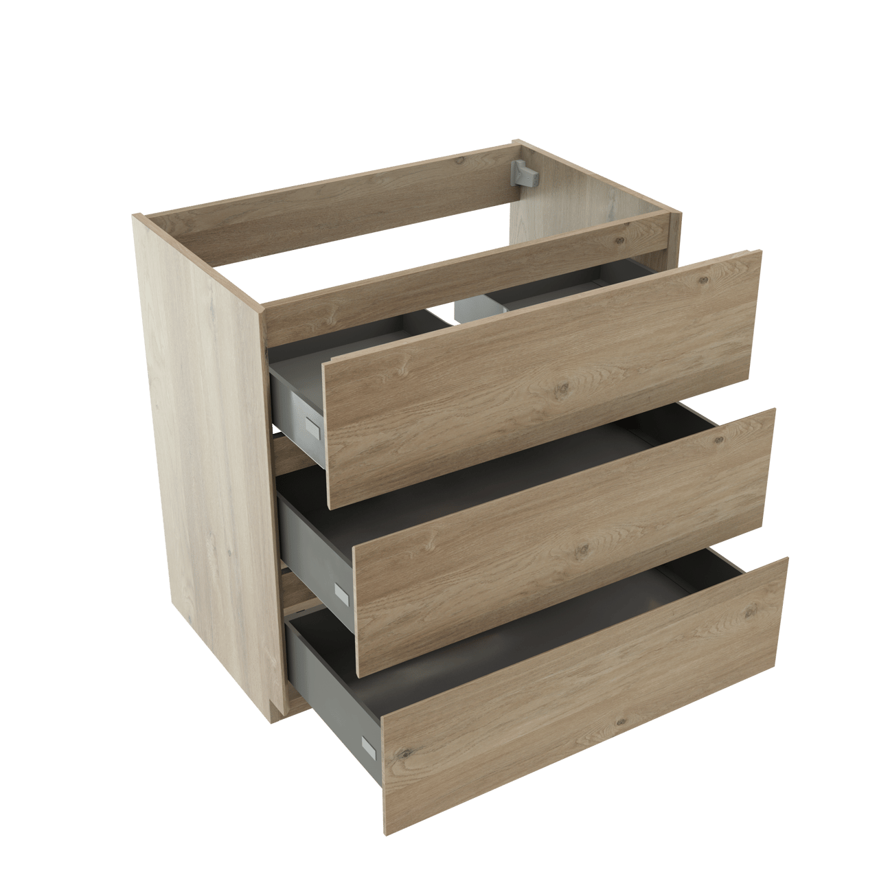 Storke Edge meuble sous-lavabo a poser 85 x 52 cm chêne brut 3 tiroirs