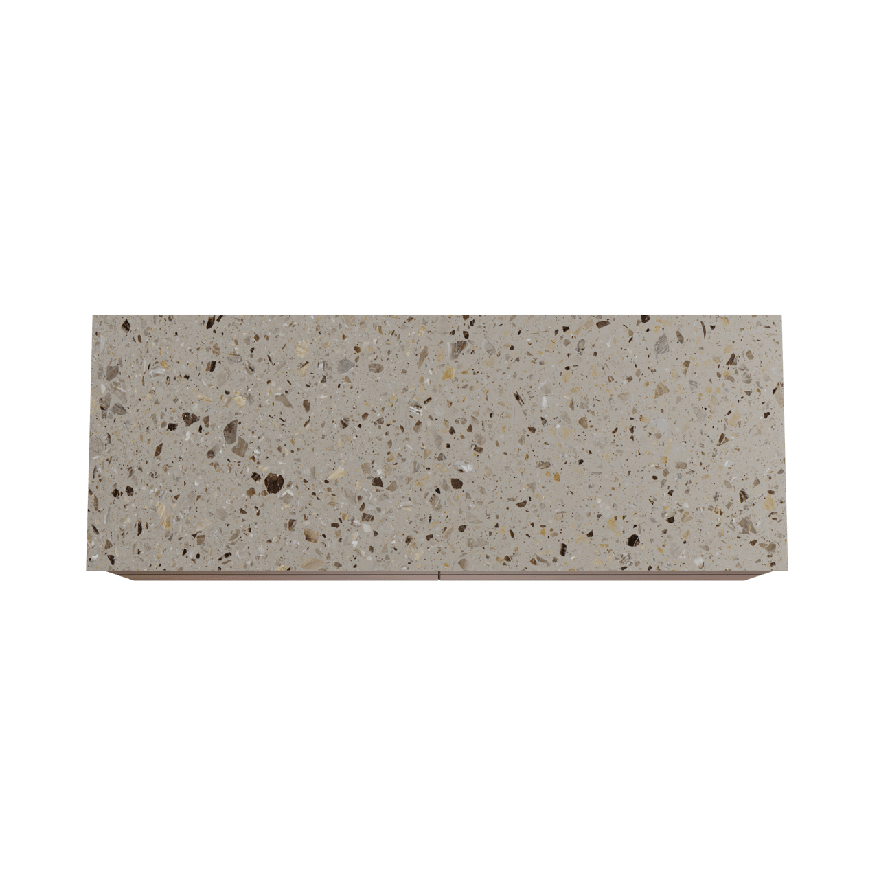 Balmani Mitra hängendes Möbelstück Set: 150 x 55 cm, Nussbaum, mit Stretto Einzel- oder Doppel Waschtischplatte, Terrazzo in Greige