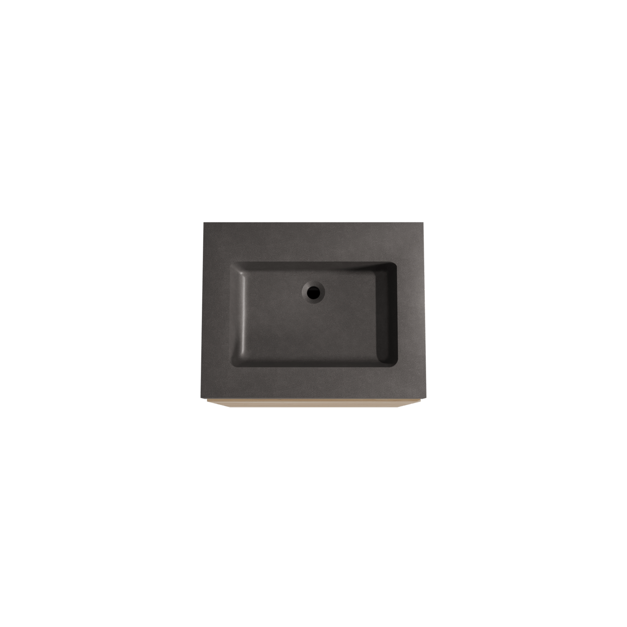 Storke Edge meuble salle de bains à poser 65 x 52 cm chêne brut avec Scuro High plan simple en quartz noir mat