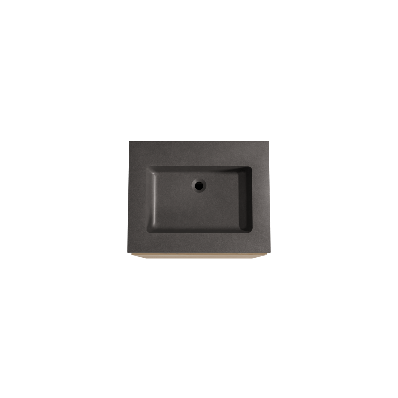 Storke Edge meuble salle de bains à poser 65 x 52 cm chêne brut avec Scuro High plan simple en quartz noir mat