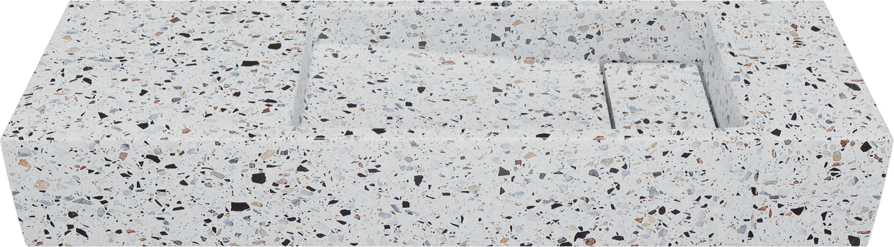 Balmani Mood fonteintje 65 x 20 cm Bianco Nero Terrazzo