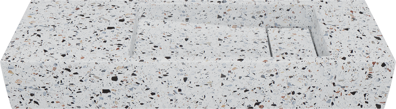 Balmani Mood Handwaschbecken: 65 x 20 cm, Bianco Nero Terrazzo