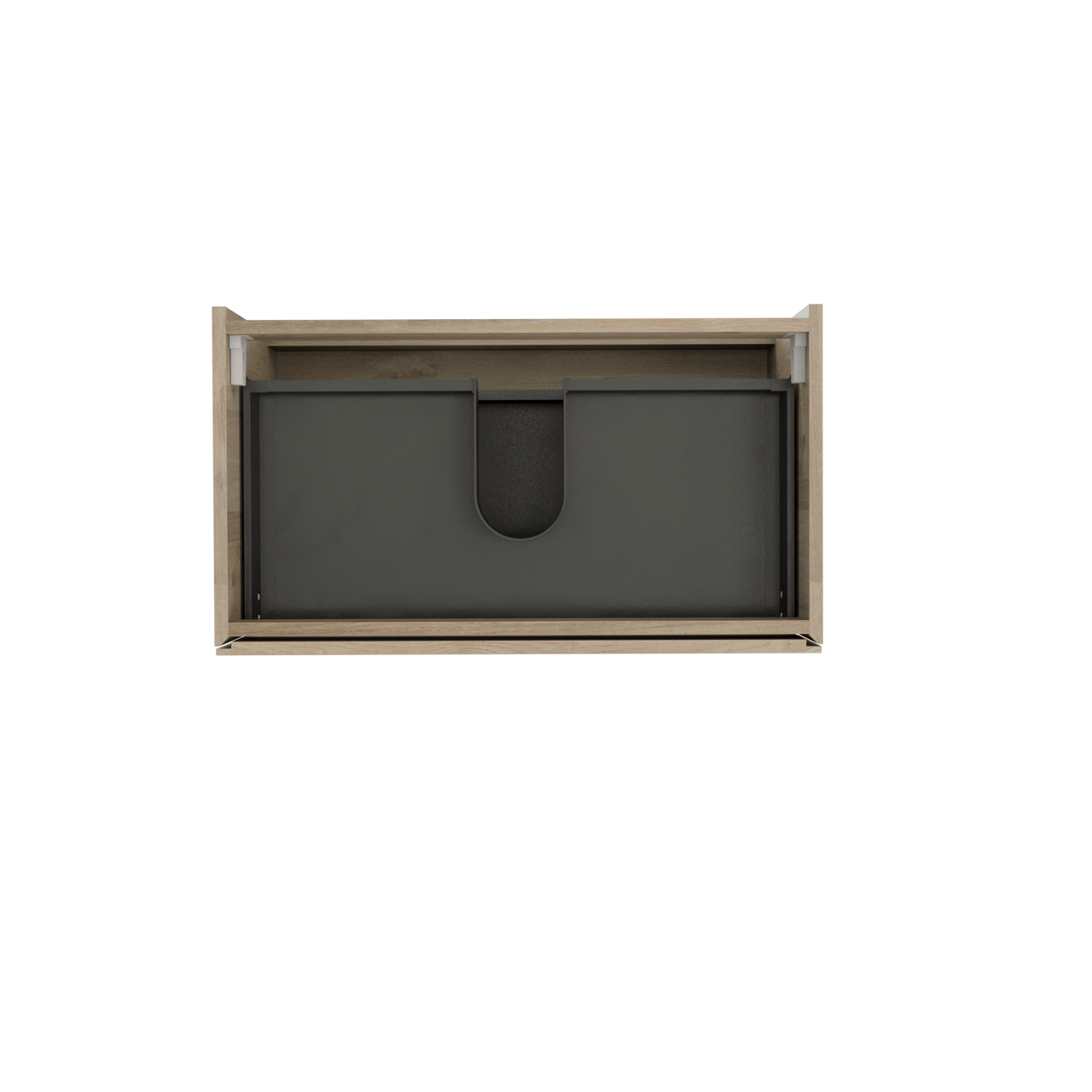 Storke Edge hängender Waschbeckenunterschrank: 80 x 46 cm, Eiche rustikal, 2 Schubladen