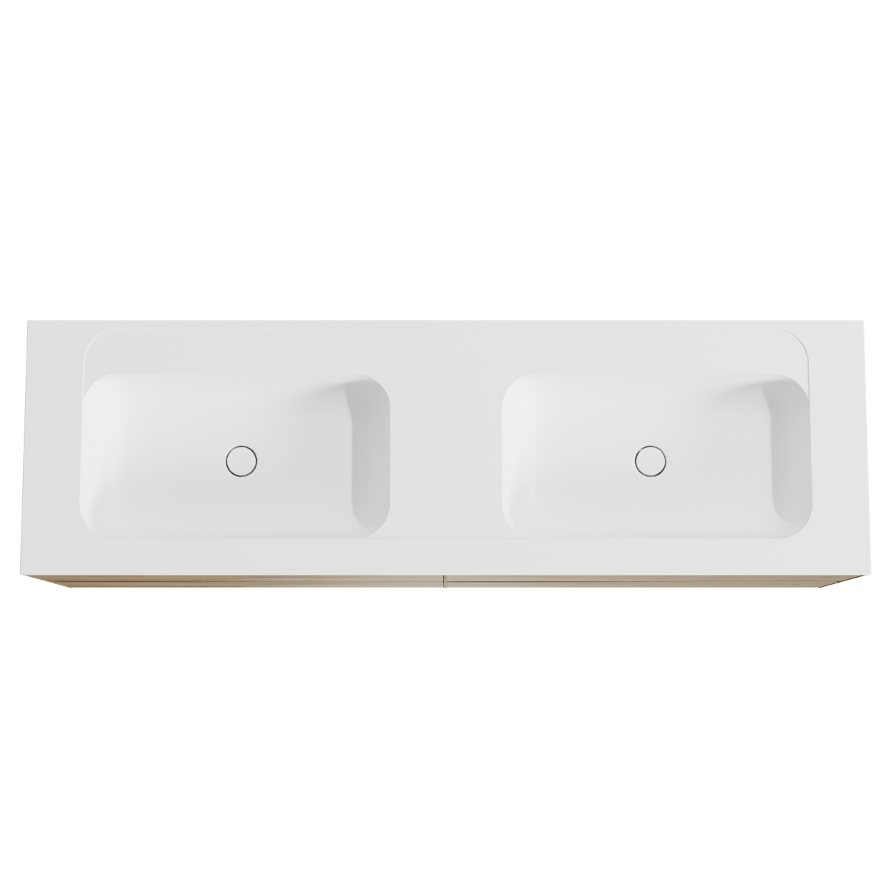 Balmani Mitra meuble salle de bains suspendu 180 x 55 cm chêne brut avec Tablo Strada double vasque en marbre composite blanc mat