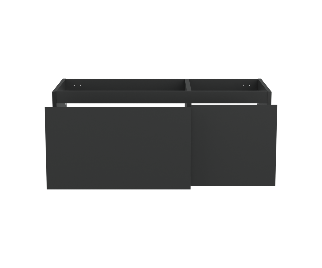 Balmani Idra meuble sous-vasque suspendu 120 x 55 cm asymétrique à gauche noir mat 4 tiroirs