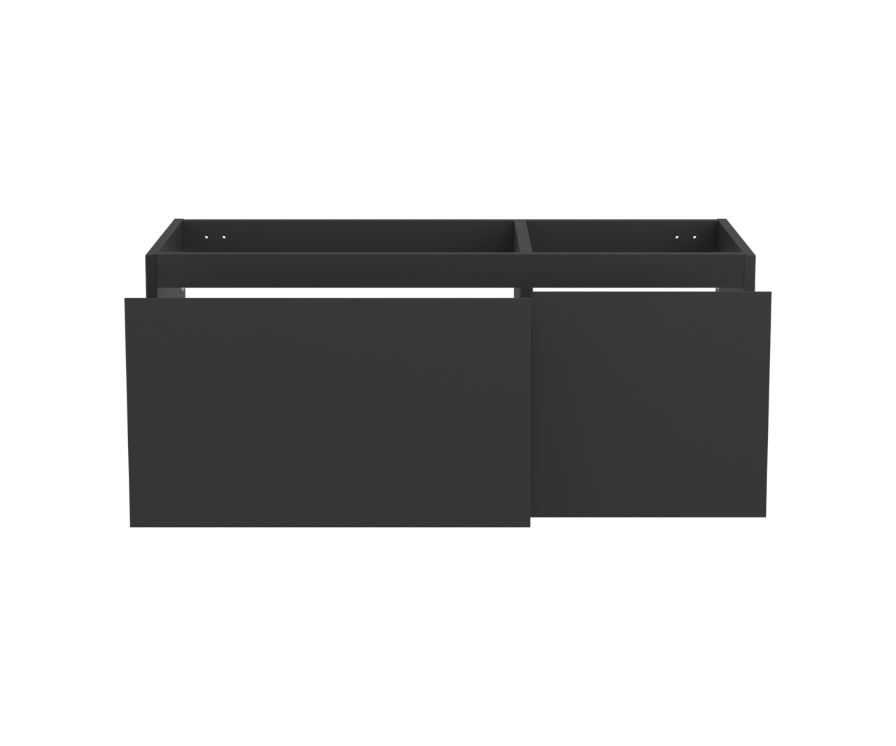 Balmani Idra meuble sous-lavabo suspendu 120 x 55 cm asymétrique gauche noir mat 4 tiroirs