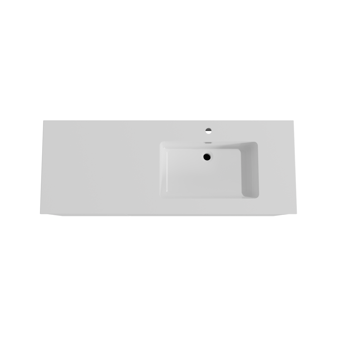 Storke Edge zwevend badmeubel 140 x 52 cm mat wit met Diva asymmetrisch rechtse wastafel in composietmarmer hoogglans wit