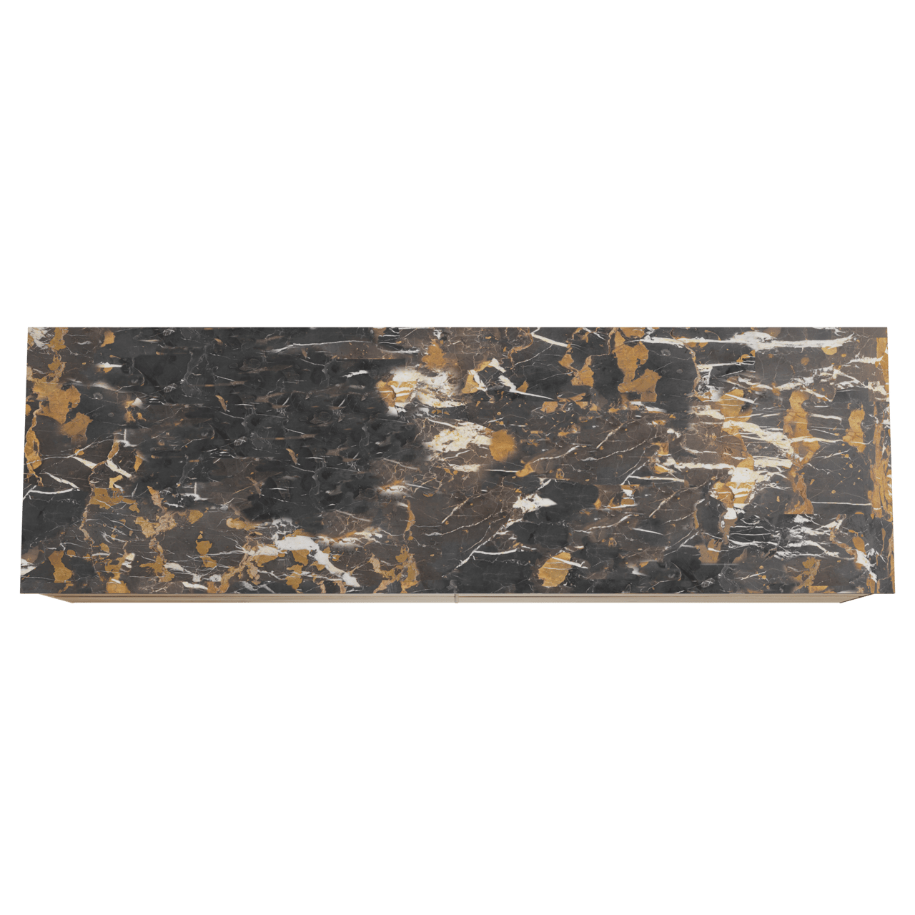 Balmani Mitra hängendes Möbelstück Set: 180 x 55 cm, Rohe Eiche, mit Stretto Einzel- oder Doppel Waschtischplatte, Marmor Portoro Gold