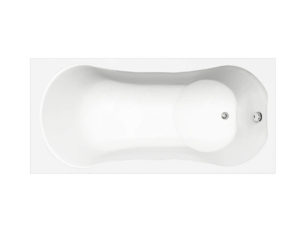 Luca Varess Trasime eenpersoons inbouwbad 170 x 80 cm acryl mat wit