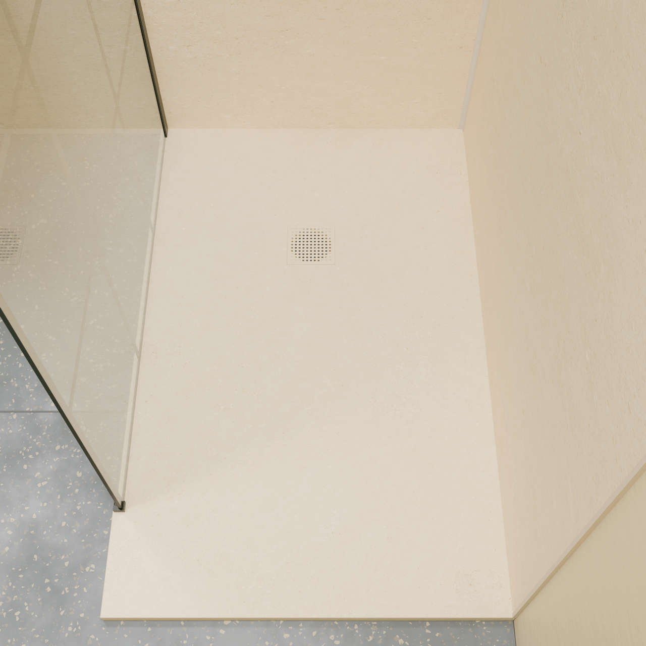 Luca Varess Suite douchebak 140 x 90 cm composietmarmer Dizzy Cream 