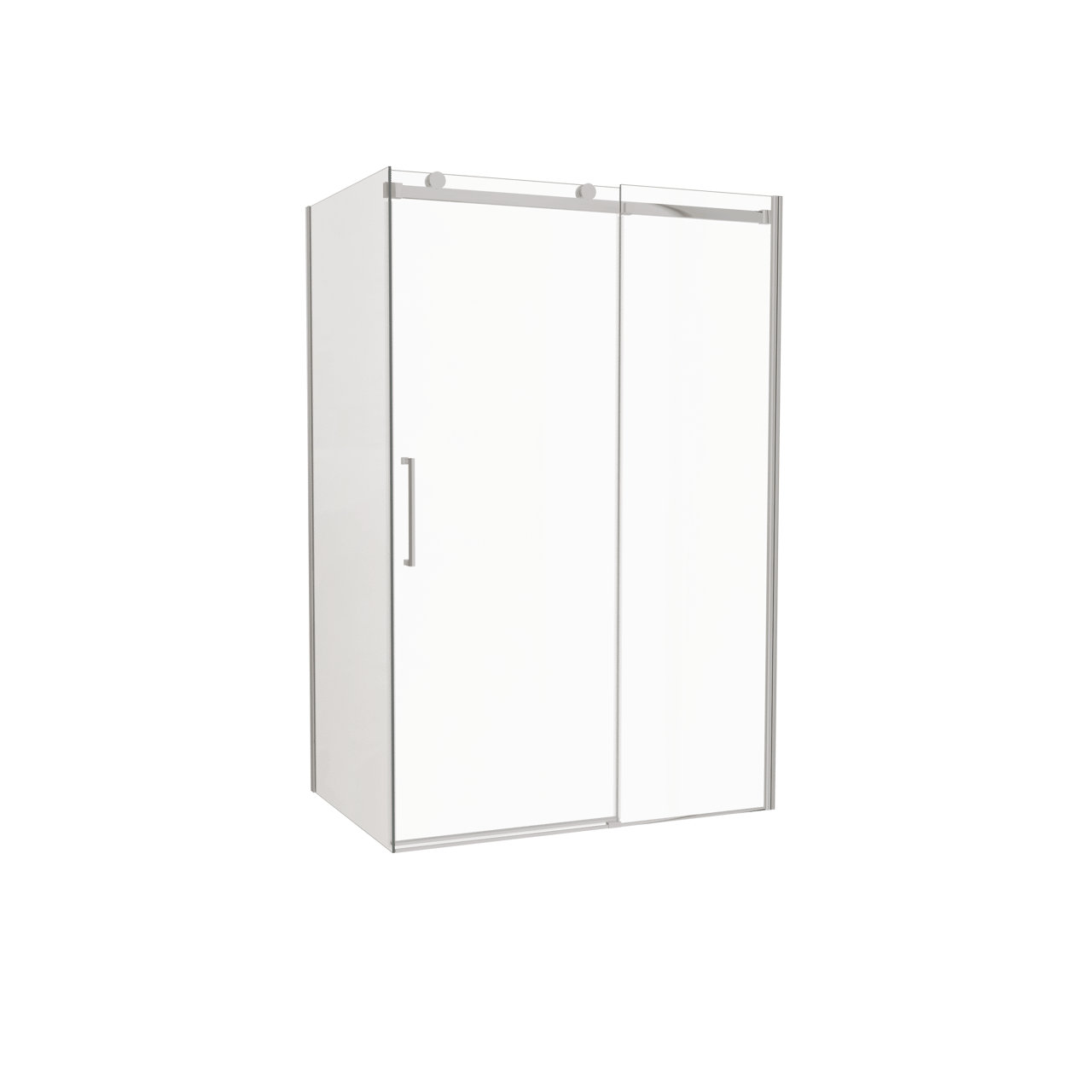 Luca Varess Boltano douchecabine met schuifdeur en vaste zijwand, 130 x 90 cm, helder glas, chroom profielen