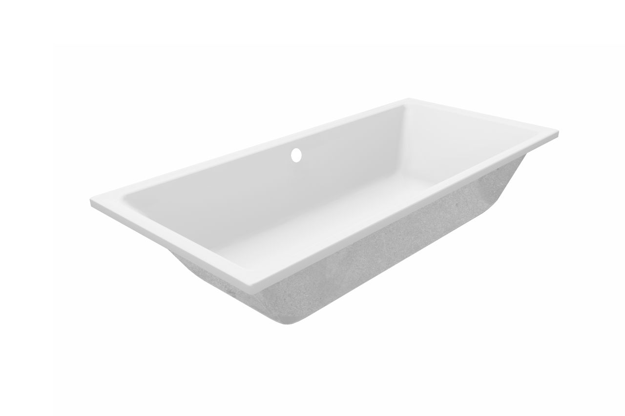 Luca Varess Sandrina baignoire encastrable double 190 x 90 cm acrylique blanc mat