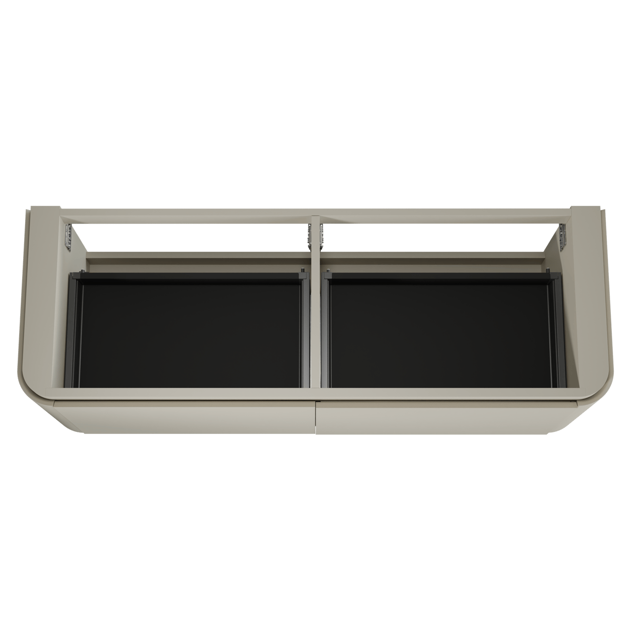 Balmani Moon hängender Waschbeckenunterschrank: 160 x 55 cm, Seidengrau, 4 Schubladen