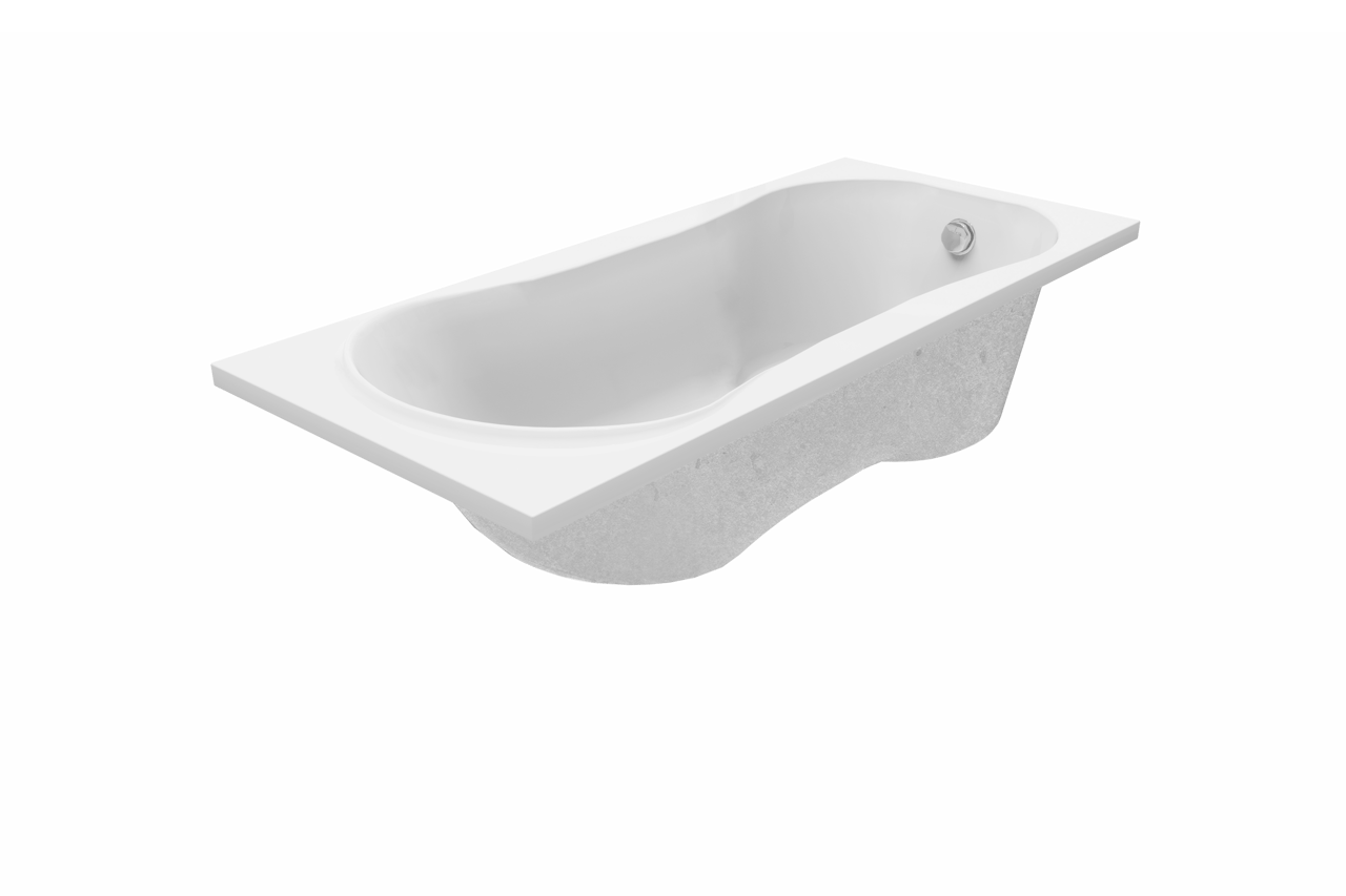 Luca Varess Trasime baignoire encastrable simple 170 x 75 cm acrylique blanc mat